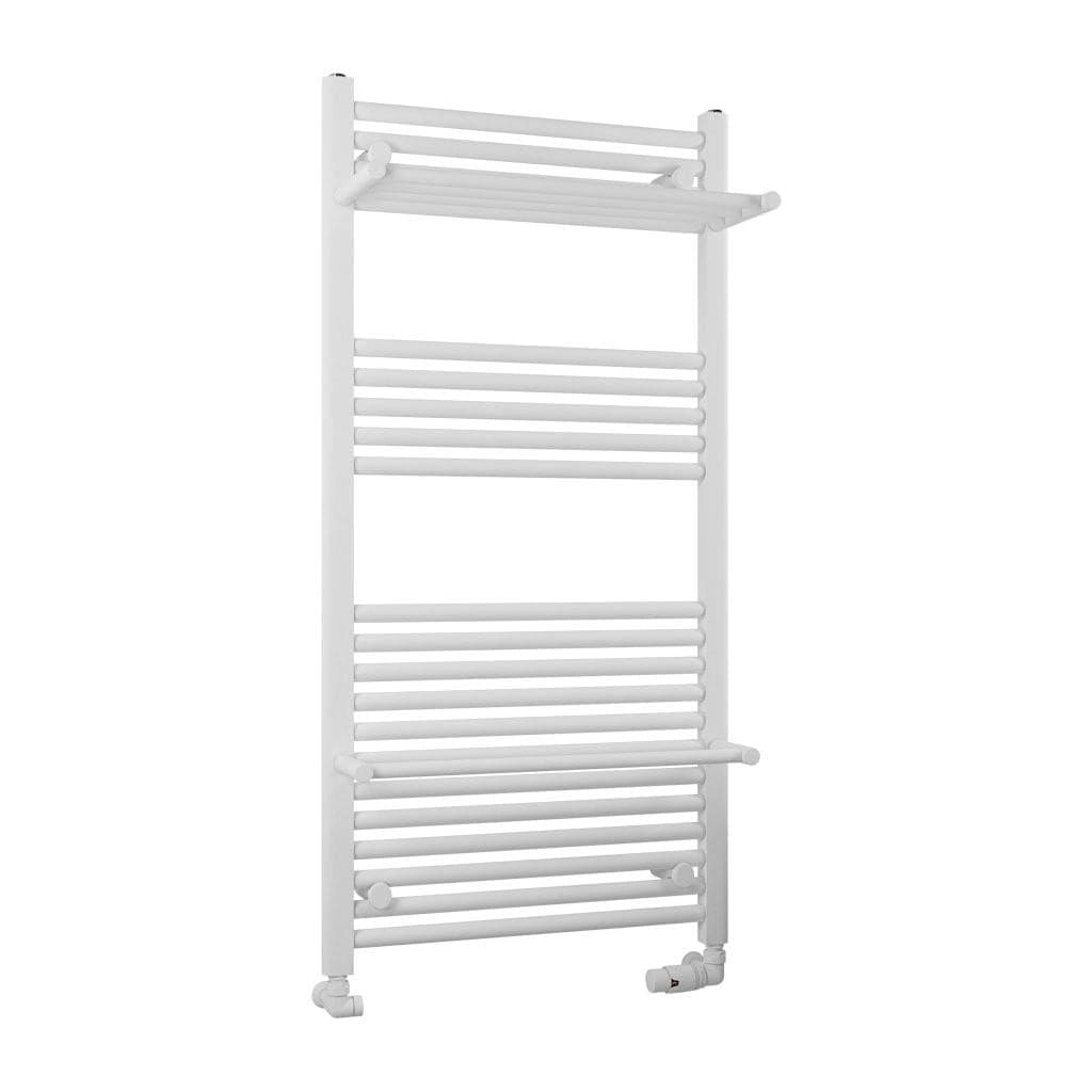 Eastbrook Panel Radiator Eastbrook Haddenham Straight Vertical Towel Rail in Matt White 1200 x 600 / Dual Fuel