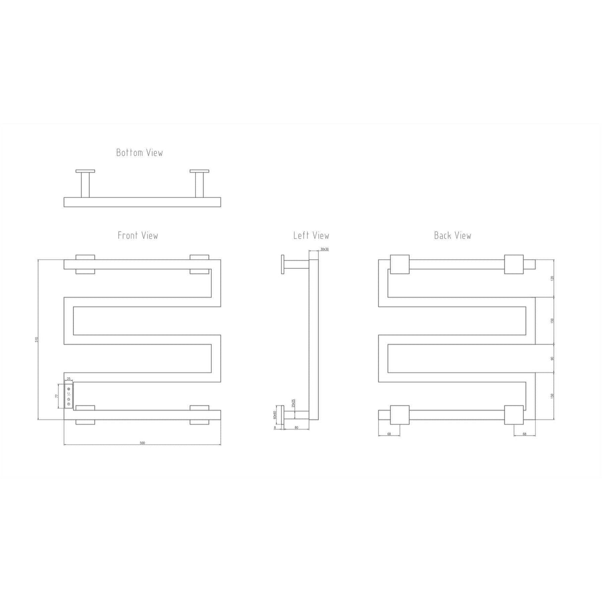Aquarius Unique Radiator Aquarius DigiTherm Vispa Dry Electric Radiator with LCD Display