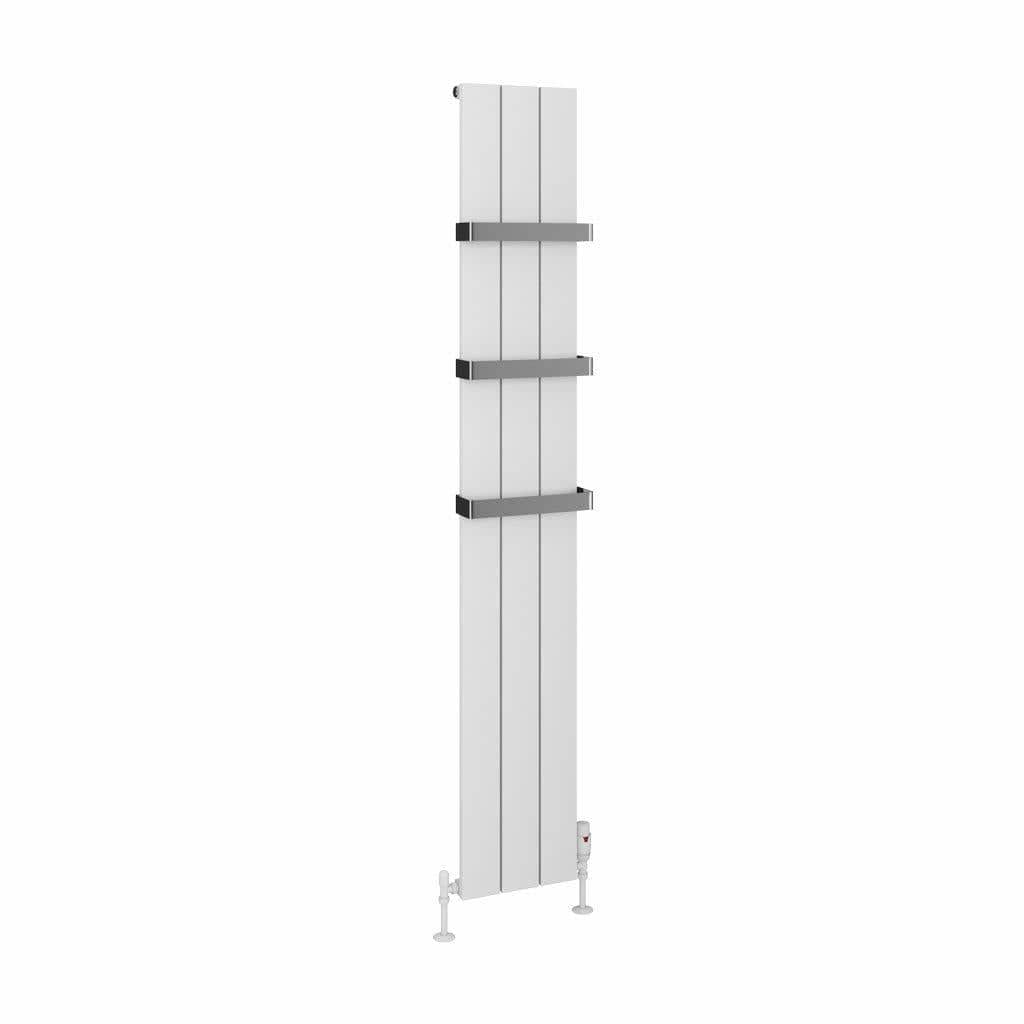 Eastbrook Panel Radiator Eastbrook Rosano Straight Vertical Aluminium Radiator in Matt White