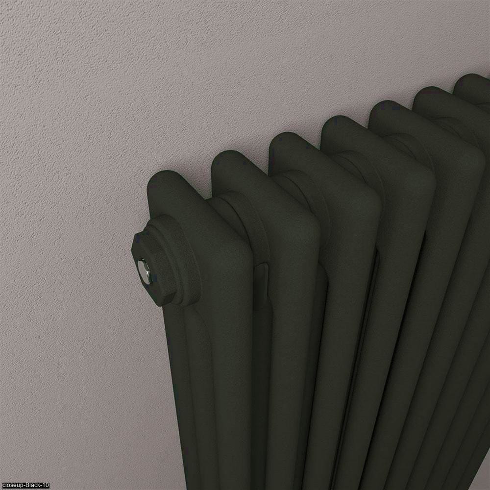 Eastbrook Column Radiator Eastbrook Rivassa Traditional 3 Column Radiator in Matt Black