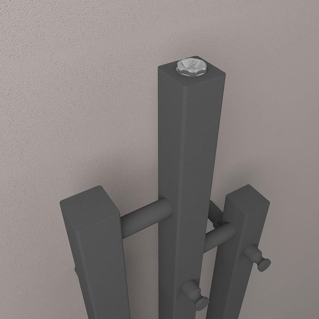 Eastbrook Designer Towel Radiators Eastbrook Conwy Vertical Designer Radiator - 1200 x 200mm - Matt Anthracite