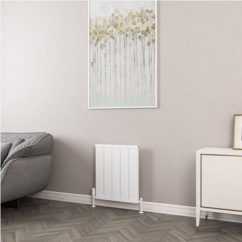 Eastbrook Panel Radiator Eastbrook Kingswood Slimline Horizontal Aluminium Radiator 600 x 510mm / Matt White