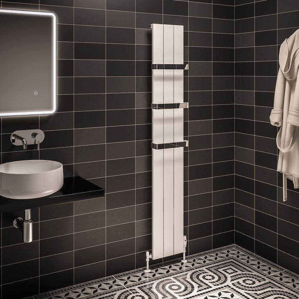 Eastbrook Panel Radiator Eastbrook Rosano Straight Vertical Aluminium Radiator in Matt White 1800 x 280mm / Central Heating