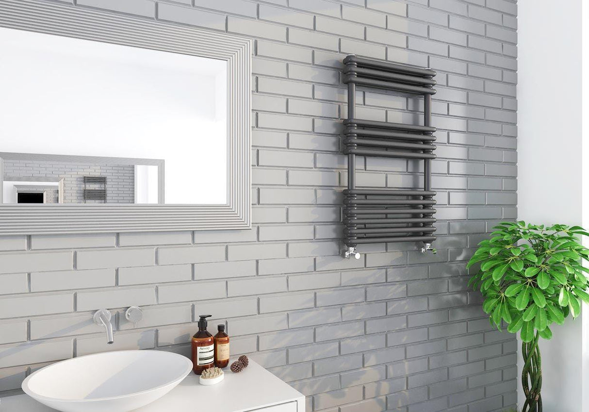 KRAD Designer Towel Radiators K-RAD Kolumn Straight Vertical Heated Towel Radiator in Matte Anthracite 832 x 500