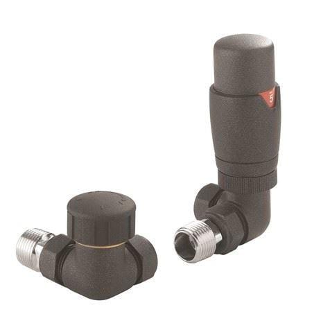 Crosswater Radiator Valves Crosswater Corner Thermostatic Radiator Valve - Kai - Anthracite - RADVTRVCA
