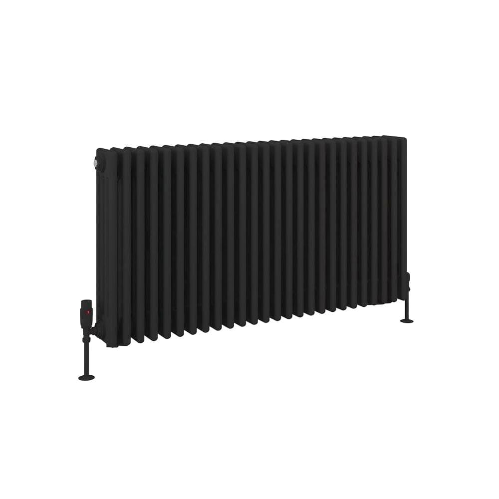 Eastbrook Column Radiator Eastbrook Rivassa Traditional 4 Column Radiator in Matt Black