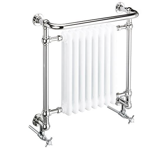 Heritage Insert Radiators Heritage Clifton Traditional Straight Vertical Heated Towel Radiator - Wall Mounted - 685 x 675 - Chrome/White - AHC101