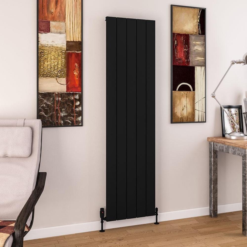 Eastbrook Panel Radiators Eastbrook Charlton Vertical Designer Radiator in Matt Black 1800 x 470 / Central Heating