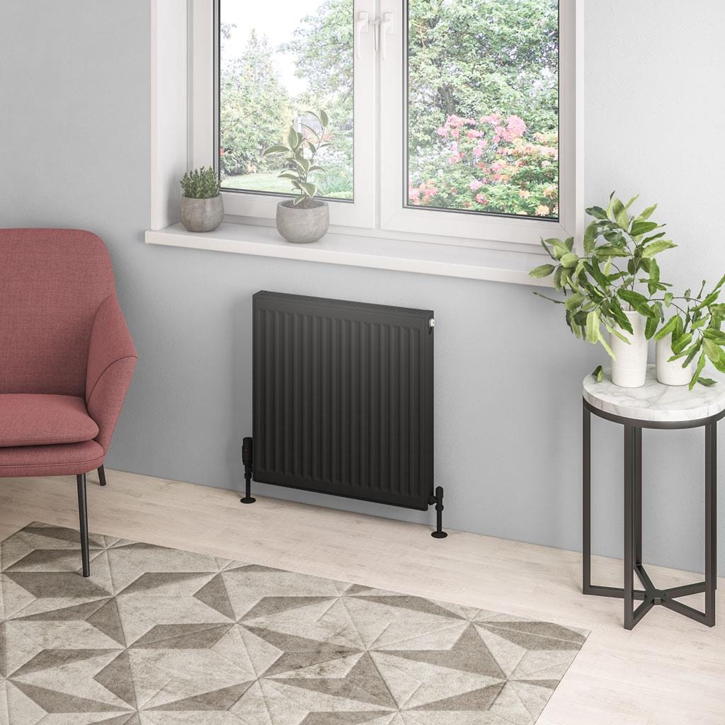 Aquarius Type 21 Aquarius Type 21 Compact Panel Radiator In Matt Black 600 x 600