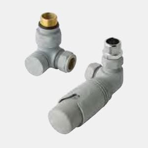 Totally Rads Eastbrook Biava Thermostatic Corner Radiator Valve and Lockshield - Matt Grey - 12.054