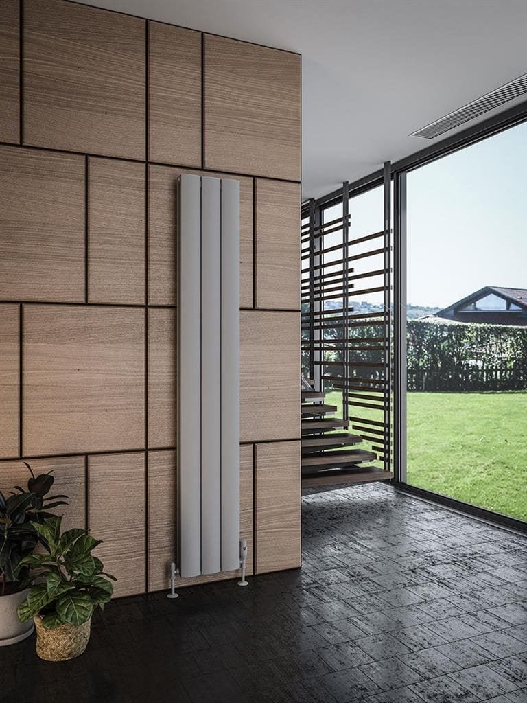 Eastbrook Panel Radiator Eastbrook Guardia Straight Vertical Aluminium Radiator in Matt Grey 1800 x 280mm
