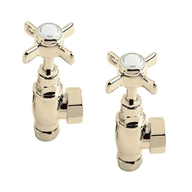 Heritage Radiator Valves Heritage Traditional Angled Radiator Valves - Vintage Gold - AHA75
