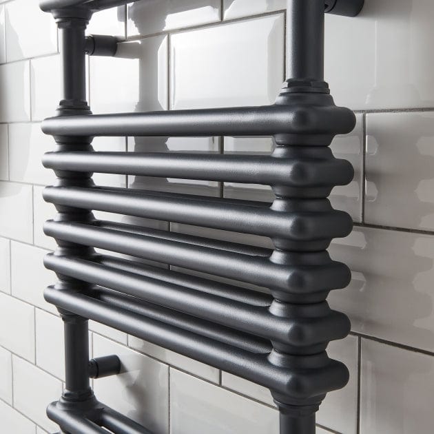 KRAD Designer Towel Radiators K-RAD Kolumn Straight Vertical Heated Towel Radiator in Matte Anthracite