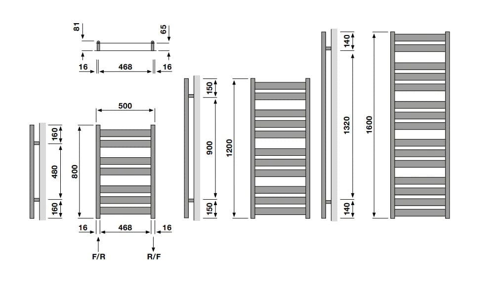 Redroom Designer Towel Radiators Redroom Azor Straight Vertical Designer Towel Rail in White