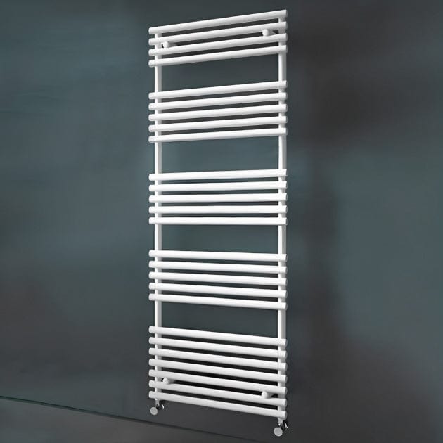 Redroom Designer Towel Radiators Redroom TT Lux Straight Vertical Heated Towel Rail in Quartz White