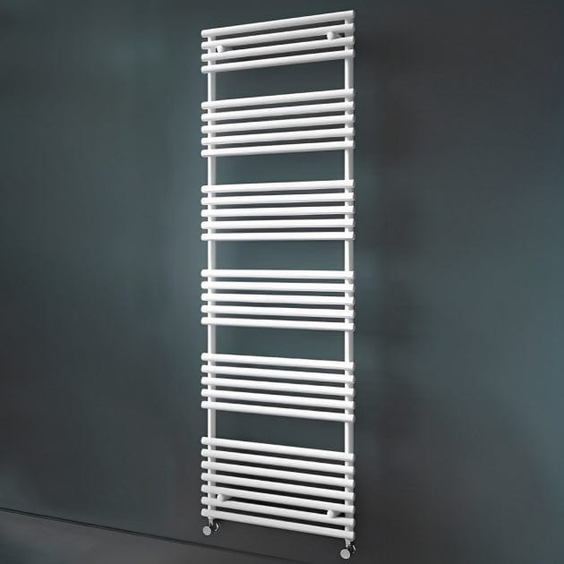 Redroom Designer Towel Radiators Redroom TT Lux Straight Vertical Heated Towel Rail in Quartz White