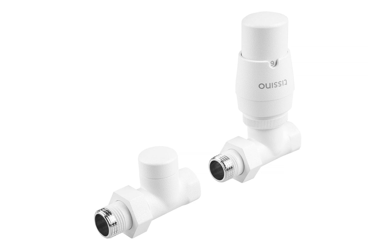 Tissino Radiator Valves Tissino Hugo2 - Straight Valves with Thermostatic Head - Mont Blanc - THU-303-MB