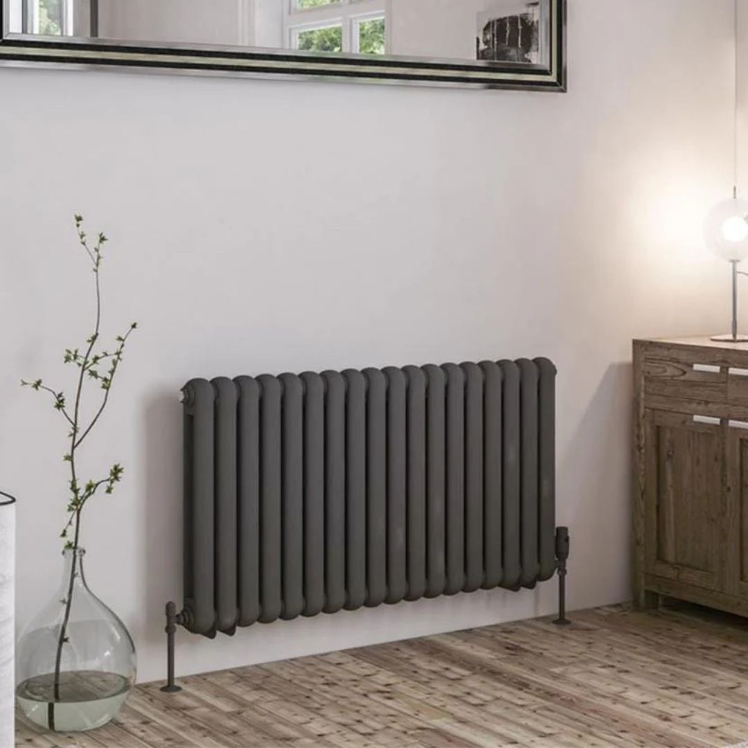 Eastbrook Rubano Straight Horizontal Traditional Column Radiator in Matt Anthracite