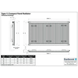 Aquarius Type 11 Compact Panel Radiator In Gloss White