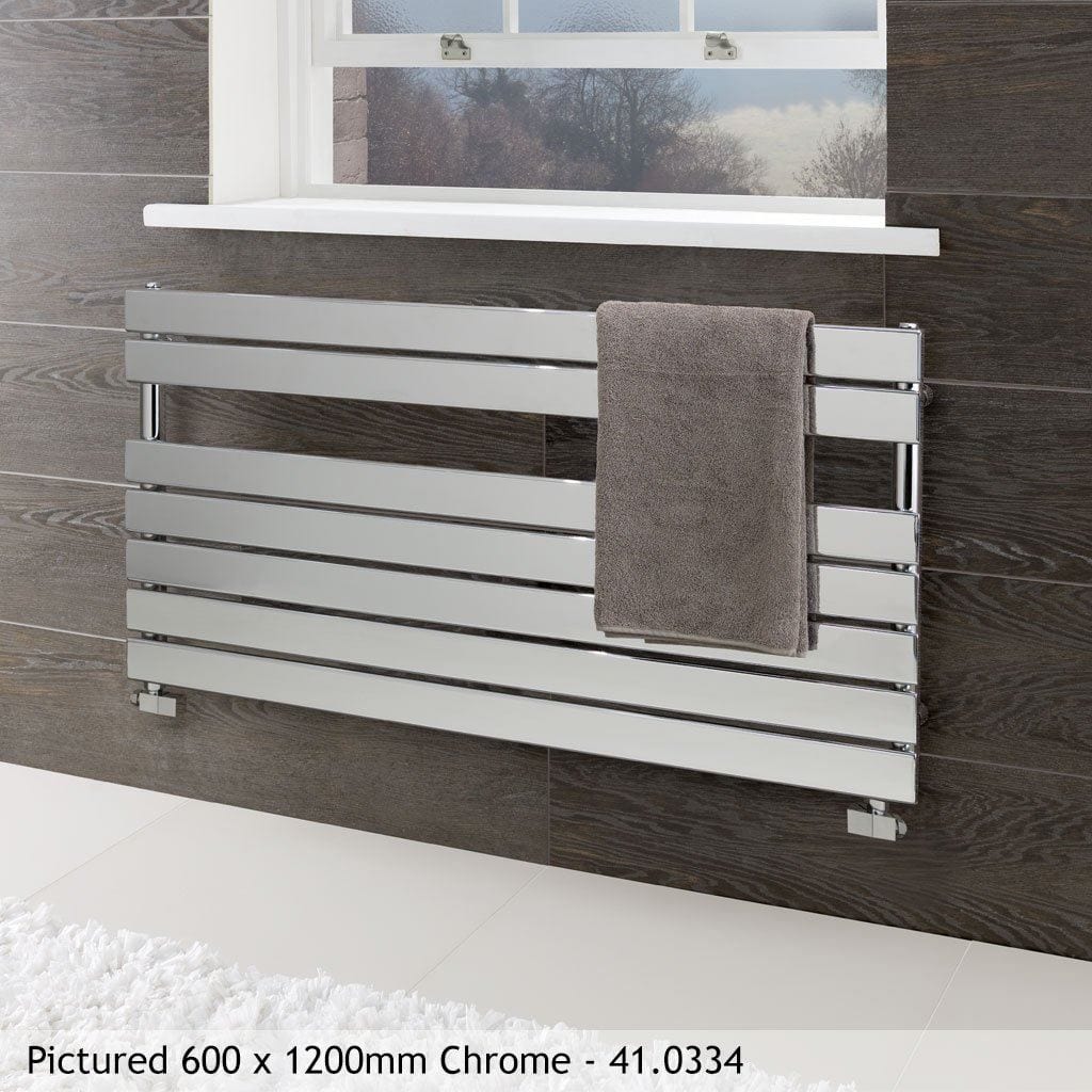Totally Rads Eastbrook Staverton Tube on Tube Straight Vertical Heated Towel Rail in Chrome 600 x 1000 / Central Heating
