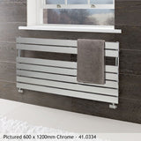 Totally Rads Eastbrook Staverton Tube on Tube Straight Vertical Heated Towel Rail in Chrome 600 x 1000 / Central Heating