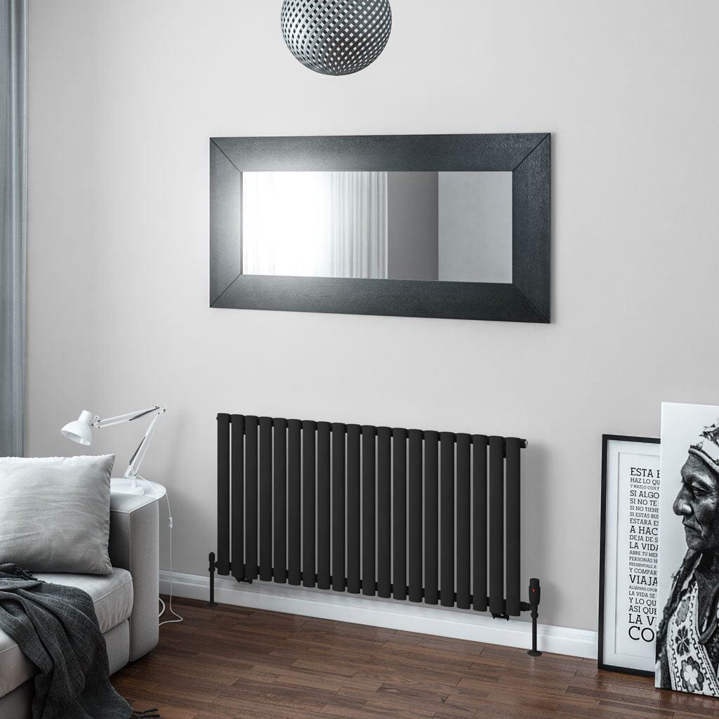 Eastbrook Eastbrook Tunstall Straight Horizontal Designer Radiator in Matt Black 600 x 1179mm