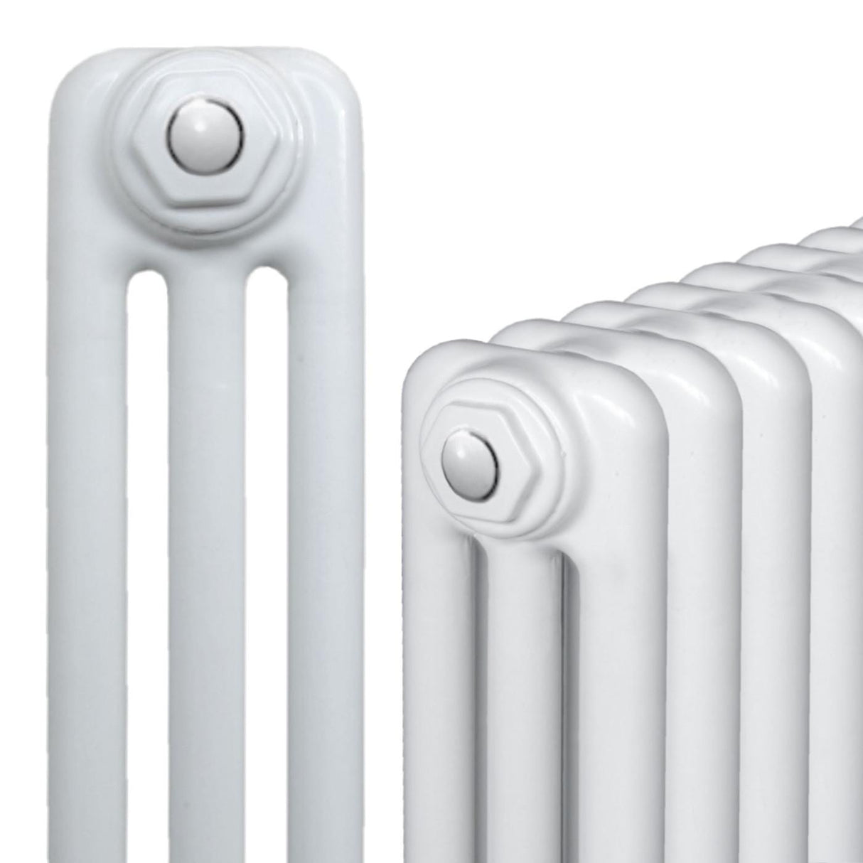 MHS Radiators Column Radiator MHS Multisec Traditional 3 Column Radiator in Traffic White