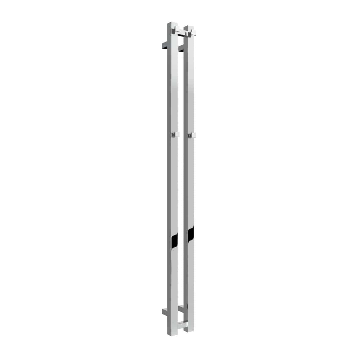 Reina Designer Towel Radiator Reina Todi Heated Vertical Towel Rail with Hooks - 1200 x 108 mm - in Chrome
