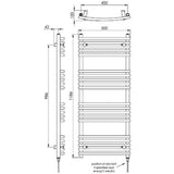 Vogue Designer Towel Radiator Vogue Melody Curved Designer Towel Radiator - 1186 x 500mm - Dual Fuel in Chrome