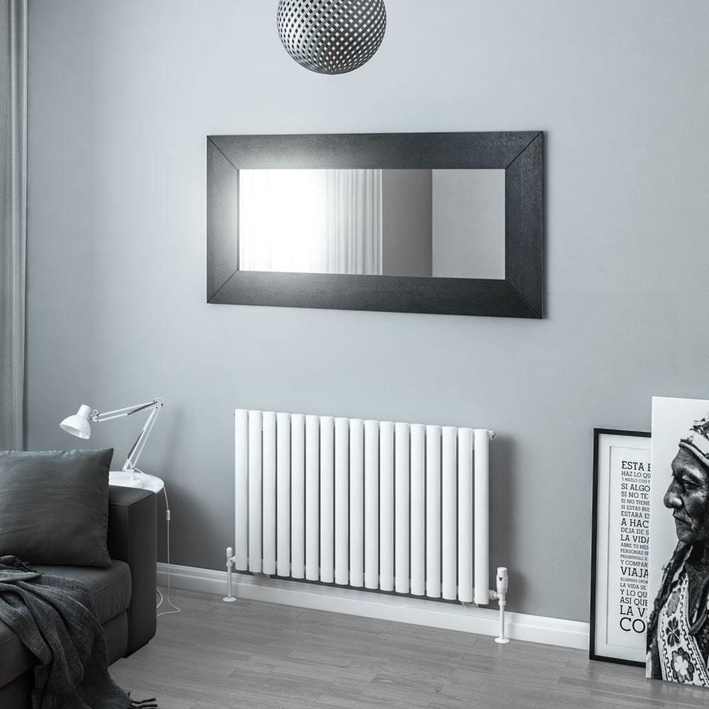 Eastbrook Panel Radiator Eastbrook Tunstall Straight Horizontal Designer Radiator in Matt White 600 x 1002