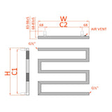 Reina Designer Towel Radiator Reina Serpe S-Shaped Central Heating Towel Radiator