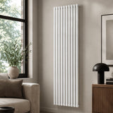 Aquarius Bathrooms Column Radiator Aquarius Athens Single Vertical Column Radiator in White 1800 x600mm