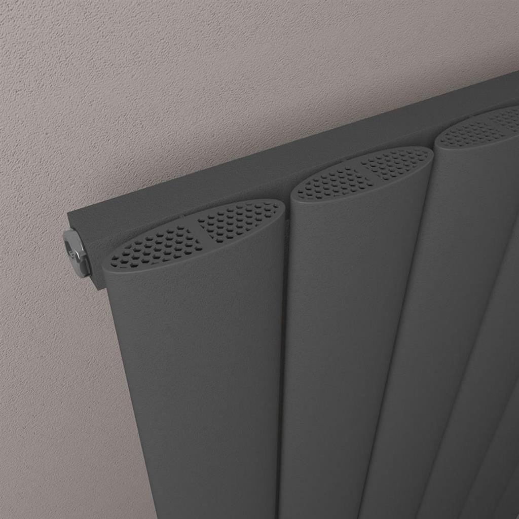 Eastbrook Panel Radiator Eastbrook Malmesbury Aluminium Vertical Designer Radiator - 1800 x 185mm - Matt Anthracite