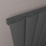 Eastbrook Panel Radiator Eastbrook Malmesbury Aluminium Vertical Designer Radiator - 1800 x 185mm - Matt Anthracite
