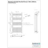 Eastbrook Wendover Straight Heated Towel Rail in Brushed Gunmetal