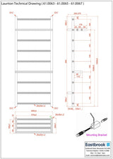 Eastbrook Designer Towel Radiator Eastbrook Launton Straight Vertical Heated Towel Rail in Matt Anthracite