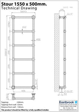 Eastbrook Traditional Towel Rail Eastbrook Stour Vertical Traditional Heated Towel Rail in Matt White