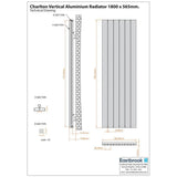 Eastbrook Panel Radiator Eastbrook Charlton Vertical Designer Radiator in Matt White
