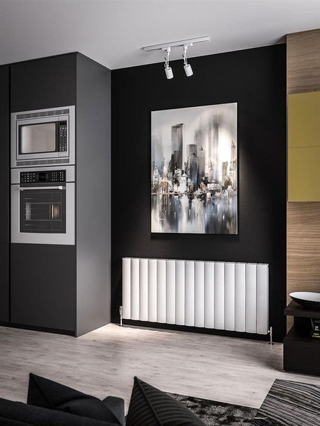 Eastbrook Eastbrook Guardia Straight Horizontal Aluminium in Matt White 600 x 1420 / Electric Only