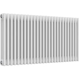 Aquarius Bathrooms Column Radiator Aquarius Foundry Horizontal 3 Column Radiator in White 600mm x 1190mm