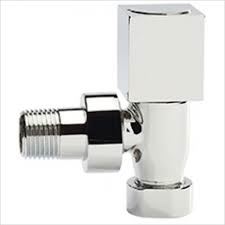 Eastbrook Square Head Straight Manual Radiator Valves Pair - Chrome - 12.038
