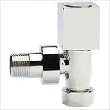 Eastbrook Square Head Straight Manual Radiator Valves Pair - Chrome - 12.038