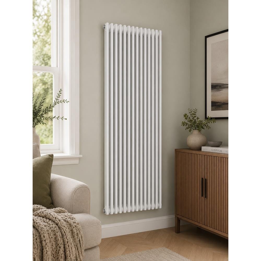 Aquarius Bathrooms Column Radiator Aquarius Foundry Vertical 2 Column Radiator in White 1500 x 515mm