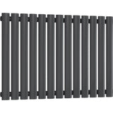 Aquarius Bathrooms Column Radiator Aquarius Athens Single Horizontal Column Radiator in Anthracite 600 x 780mm / Anthracite