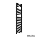 Tissino Ladder Rails Tissino Hugo2 Designer Towel Radiator in Matt Black 1652 x 400 / Central Heating