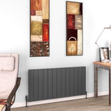 Eastbrook Flat Panel Radiators Eastbrook Charlton Horizontal Designer Radiator in Matt Anthracite 600 x 1230 / Electric Only