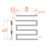 Reina Designer Towel Radiator Reina Serpe S-Shaped Central Heating Towel Radiator