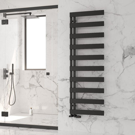 Reina Ladder Rail Reina Carpena Central Heating Aluminium Towel Rail Black / 1510 x 500mm