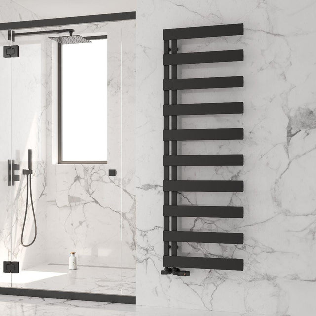 Reina Ladder Rail Reina Carpena Central Heating Aluminium Towel Rail Black / 1510 x 500mm
