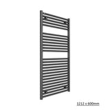 Tissino Ladder Rails Tissino Hugo2 Designer Towel Radiator in Anthracite 1212 x 600 / Central Heating